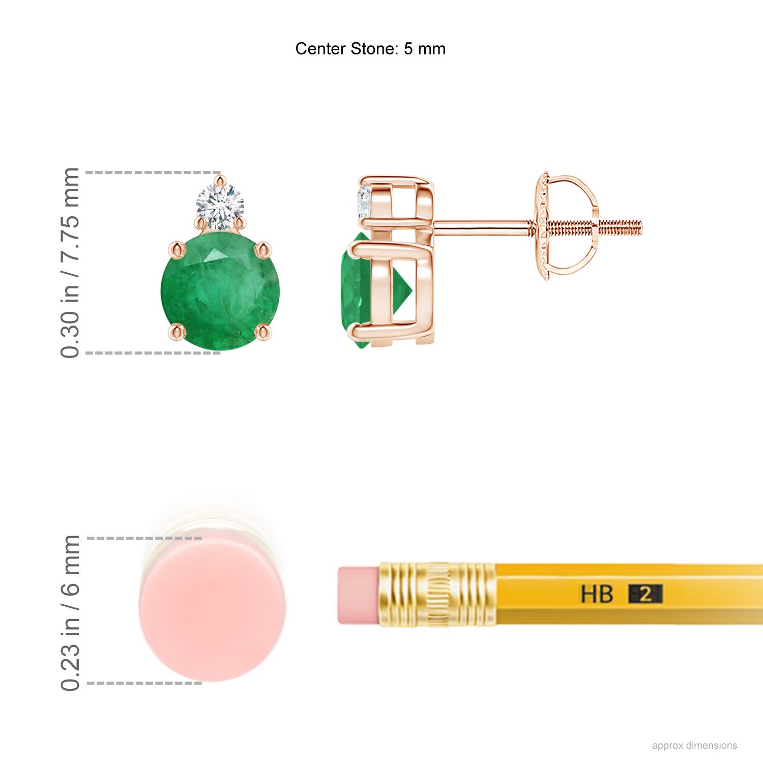 A - Emerald / 0.97 CT / 14 KT Rose Gold