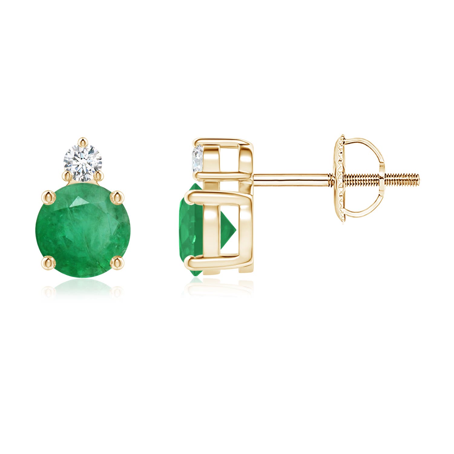 A - Emerald / 0.97 CT / 14 KT Yellow Gold