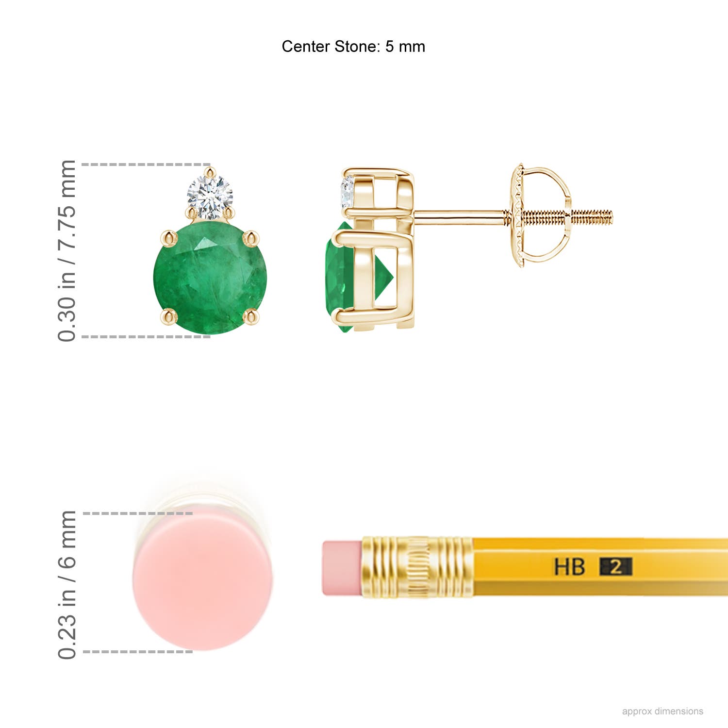 A - Emerald / 0.97 CT / 14 KT Yellow Gold