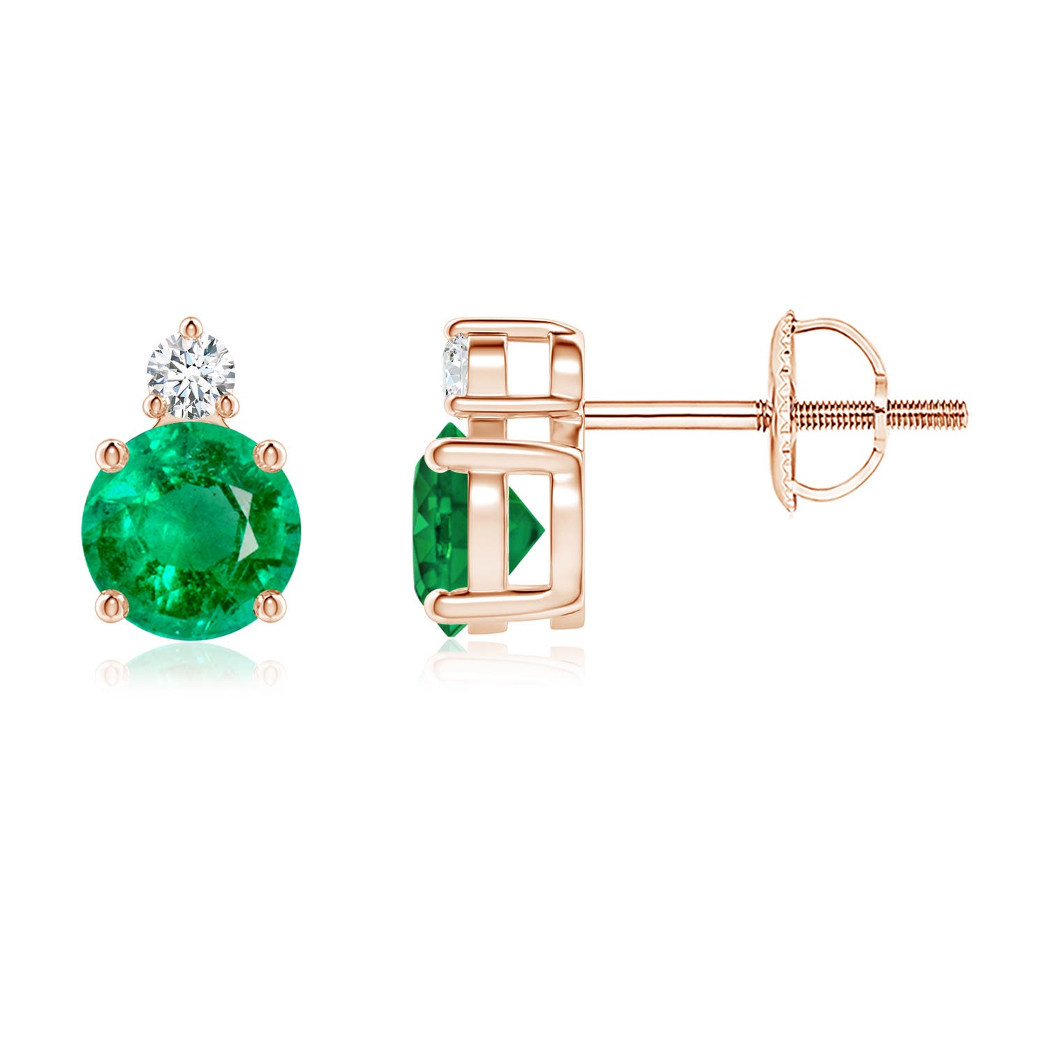 AAA - Emerald / 0.97 CT / 14 KT Rose Gold