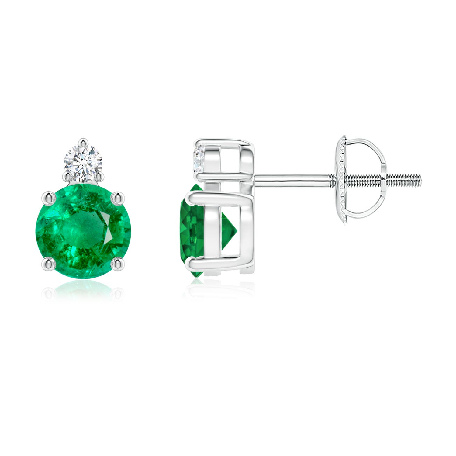 AAA - Emerald / 0.97 CT / 14 KT White Gold