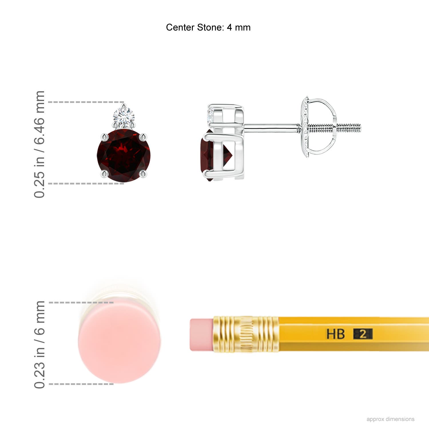 A - Garnet / 0.71 CT / 14 KT White Gold