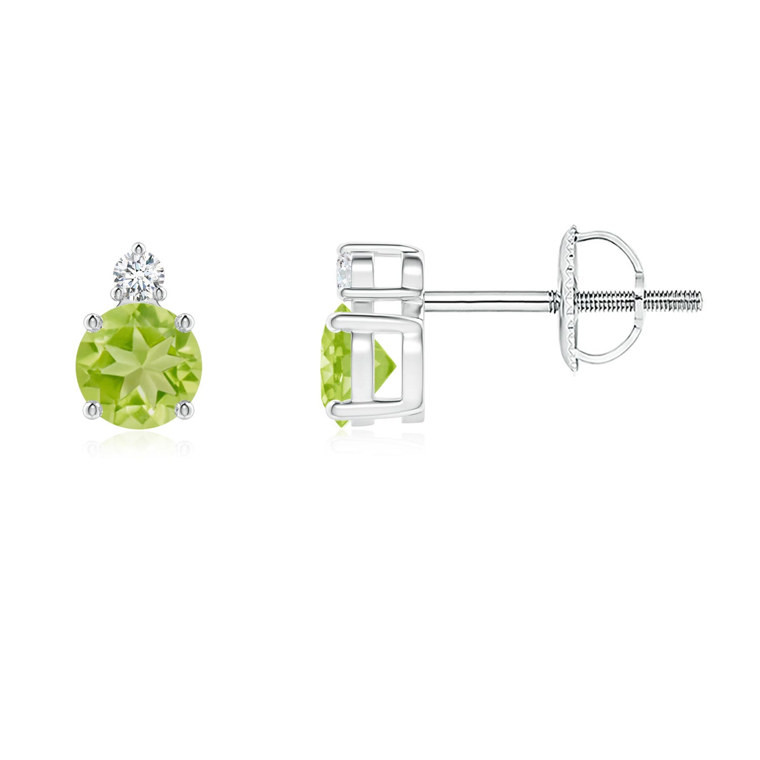 AA - Peridot / 0.65 CT / 14 KT White Gold