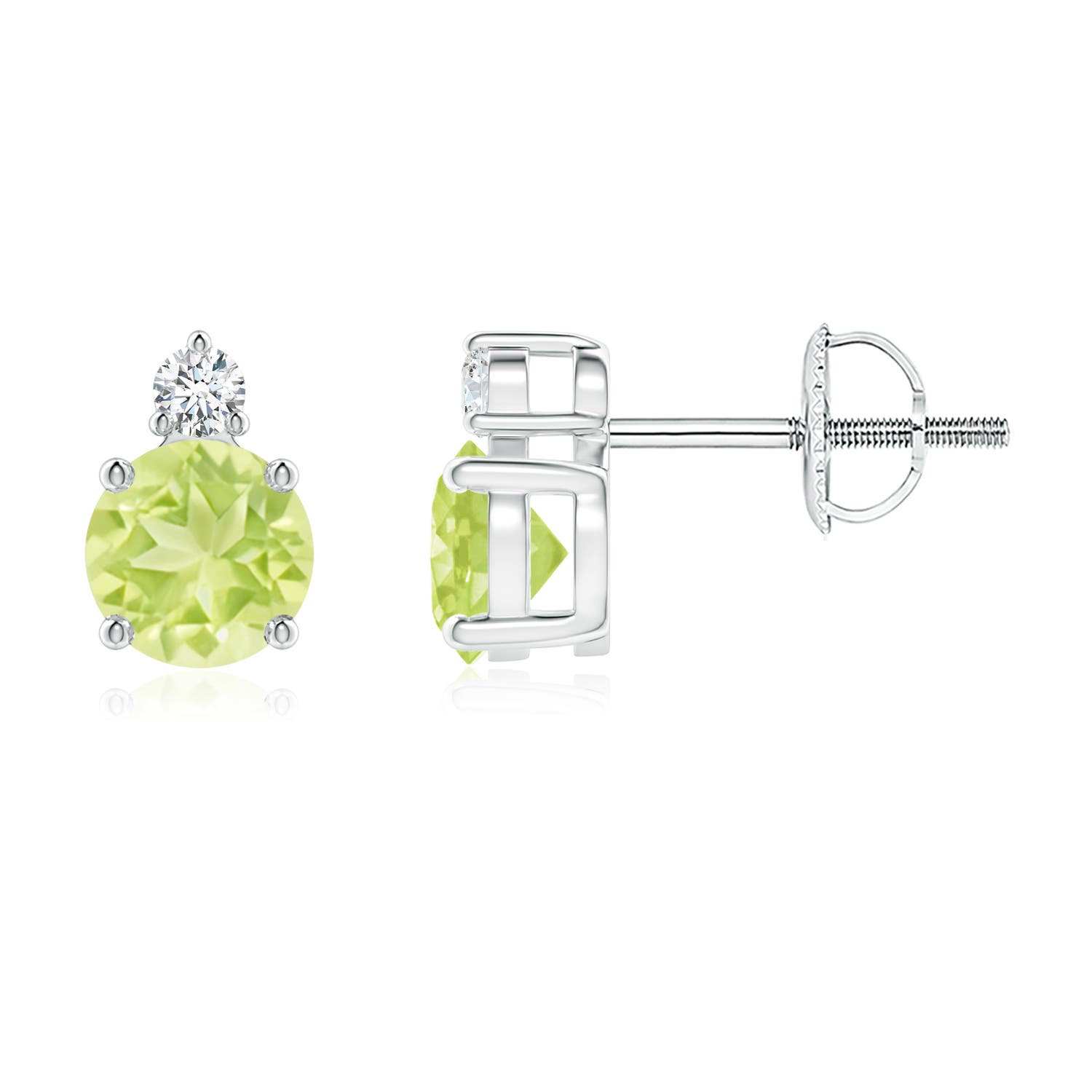 A - Peridot / 1.17 CT / 14 KT White Gold