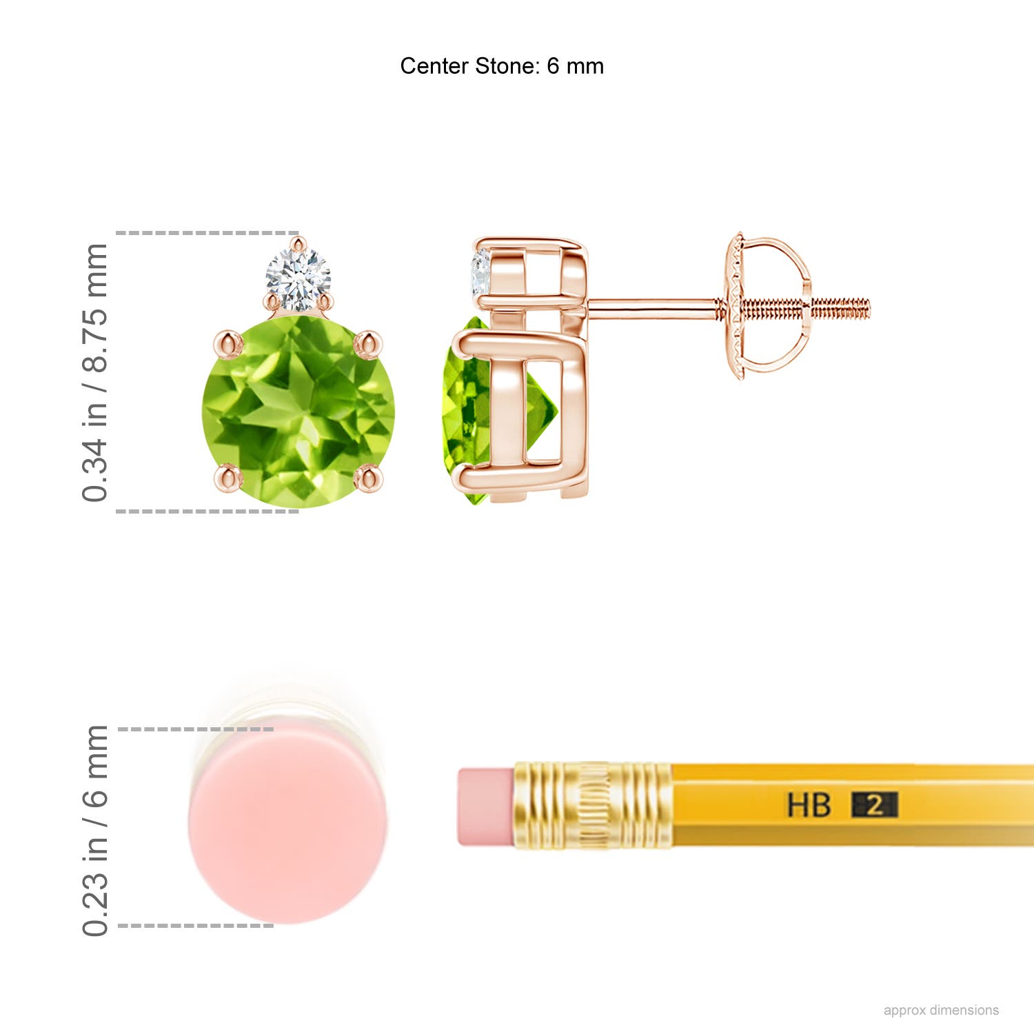 AAA - Peridot / 1.97 CT / 14 KT Rose Gold