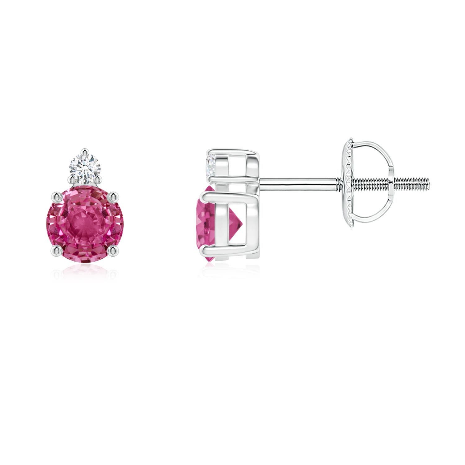 AAAA - Pink Sapphire / 0.71 CT / 14 KT White Gold