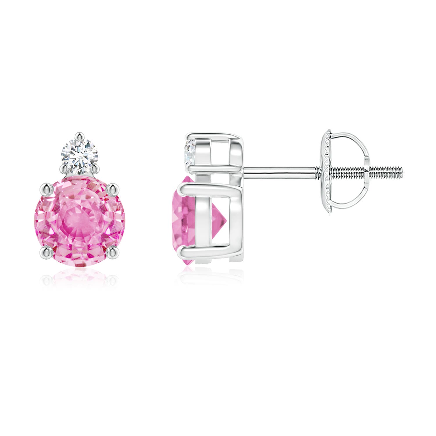 A - Pink Sapphire / 1.27 CT / 14 KT White Gold