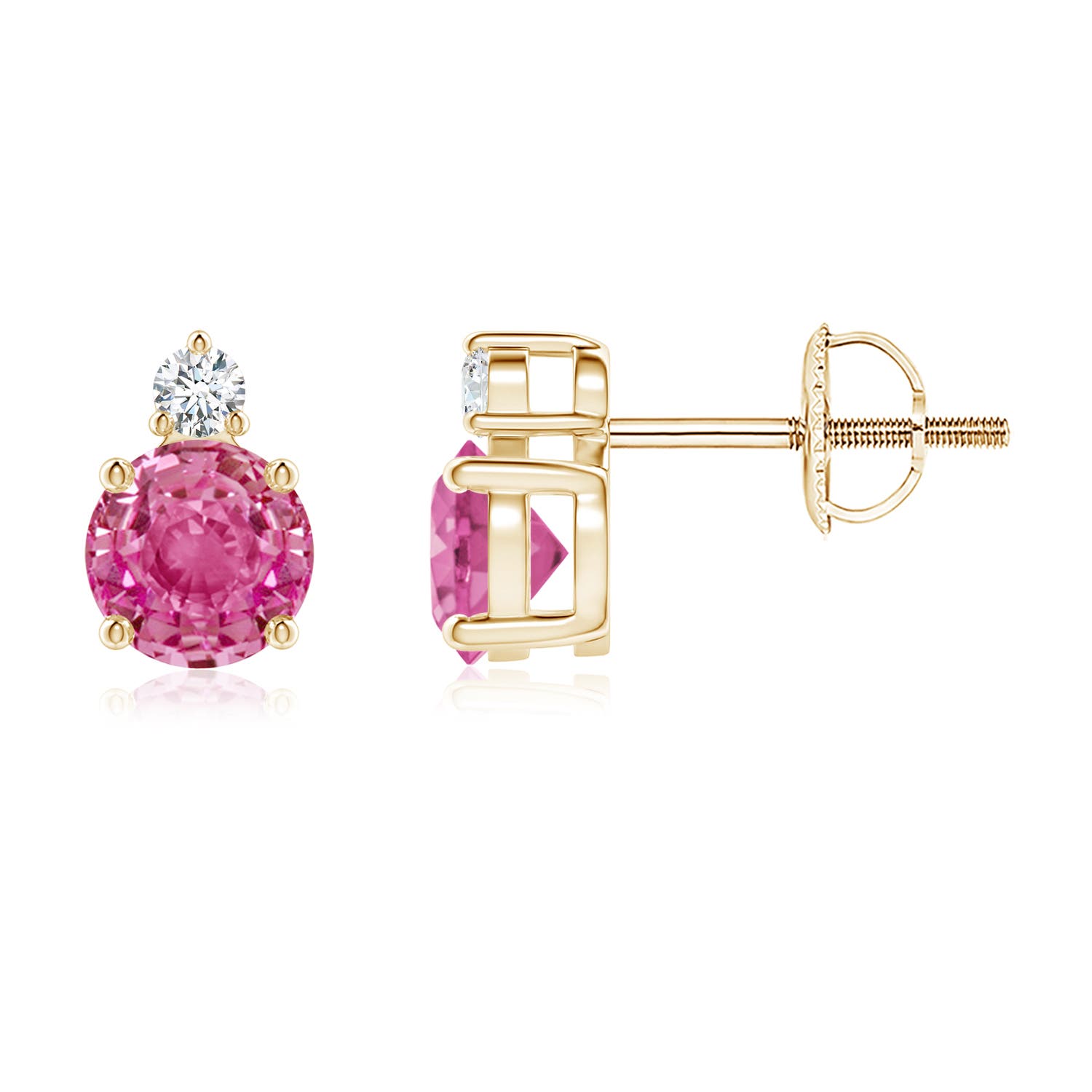 AAA - Pink Sapphire / 1.27 CT / 14 KT Yellow Gold