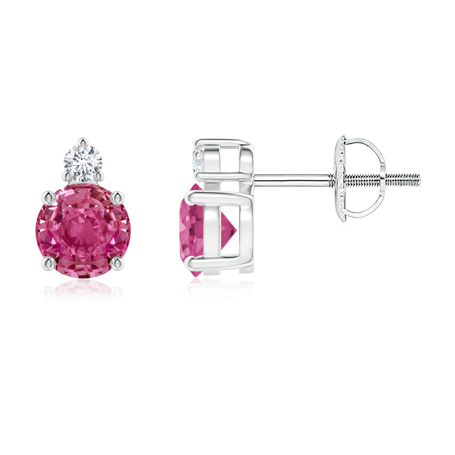 AAAA - Pink Sapphire / 1.27 CT / 14 KT White Gold