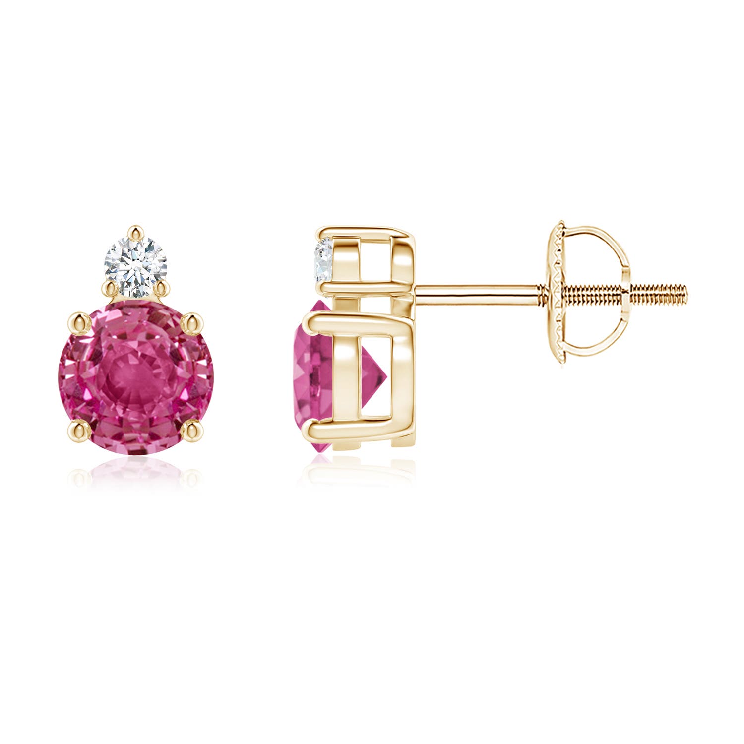 AAAA - Pink Sapphire / 1.27 CT / 14 KT Yellow Gold