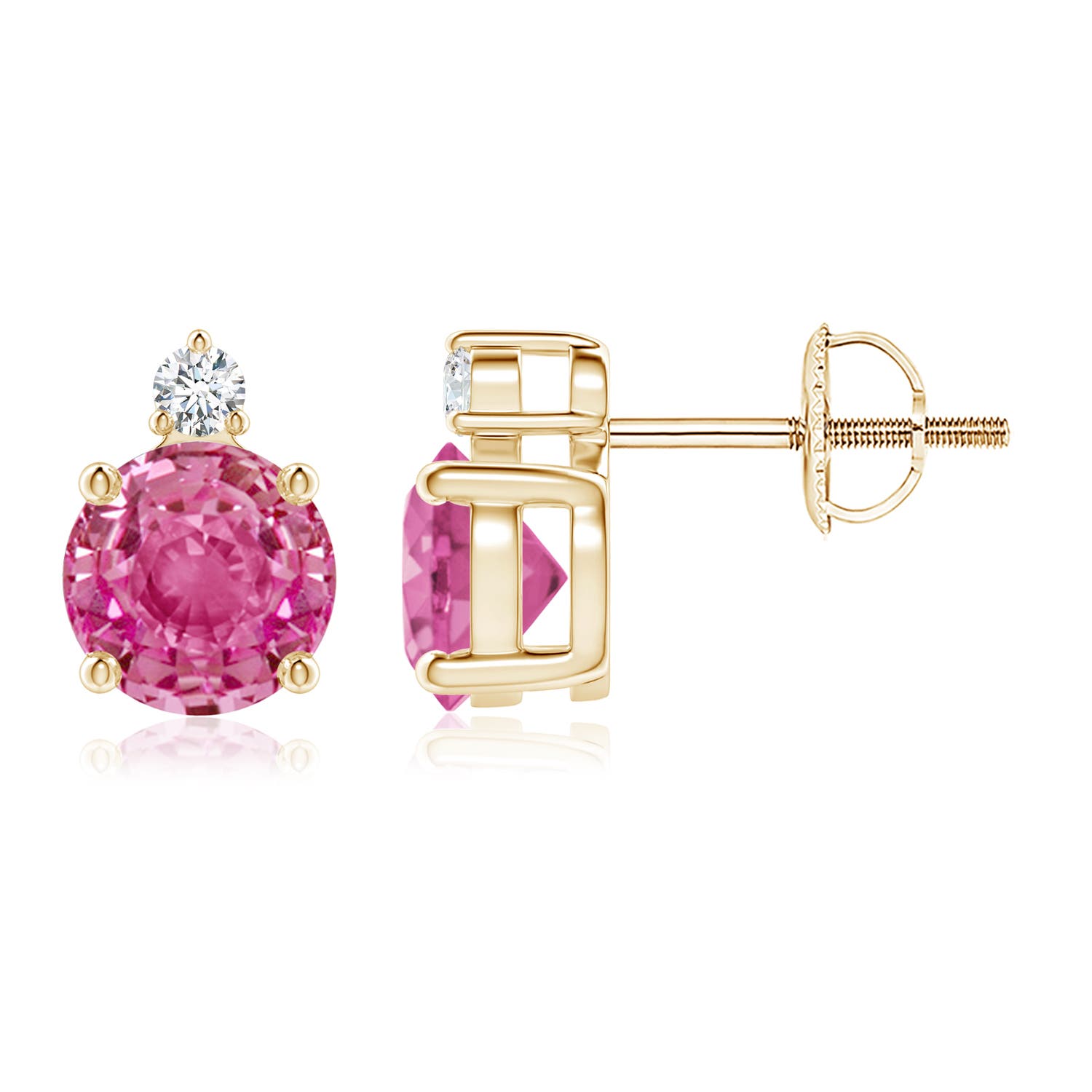 AAA - Pink Sapphire / 2.07 CT / 14 KT Yellow Gold