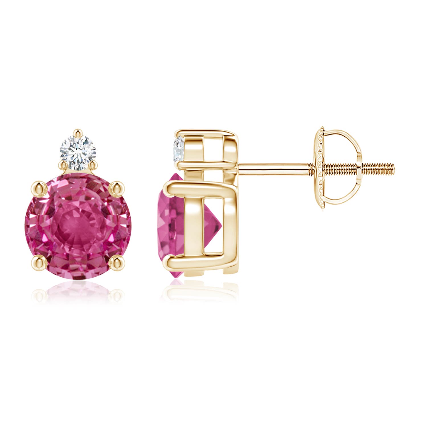 AAAA - Pink Sapphire / 2.07 CT / 14 KT Yellow Gold