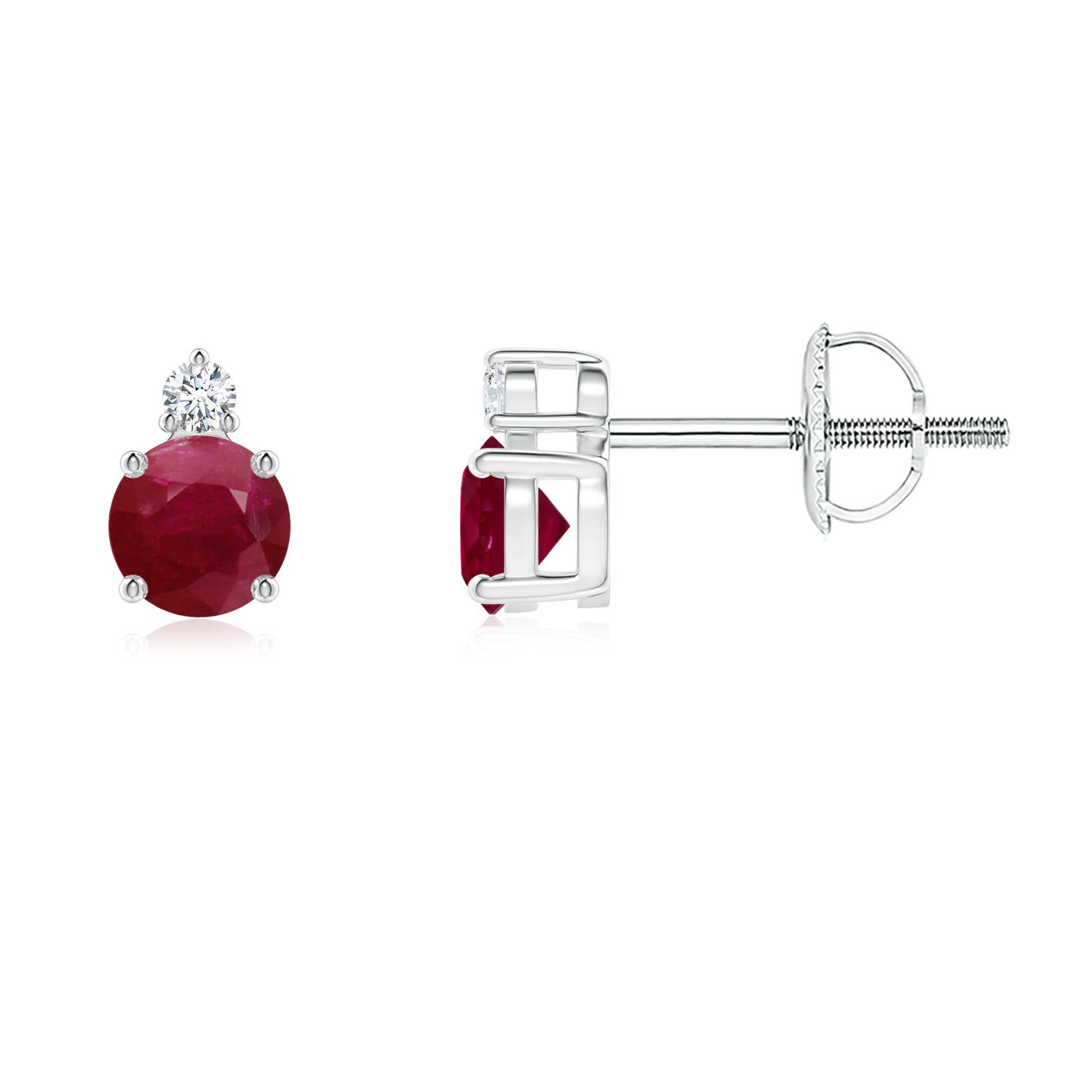 A - Ruby / 0.73 CT / 14 KT White Gold