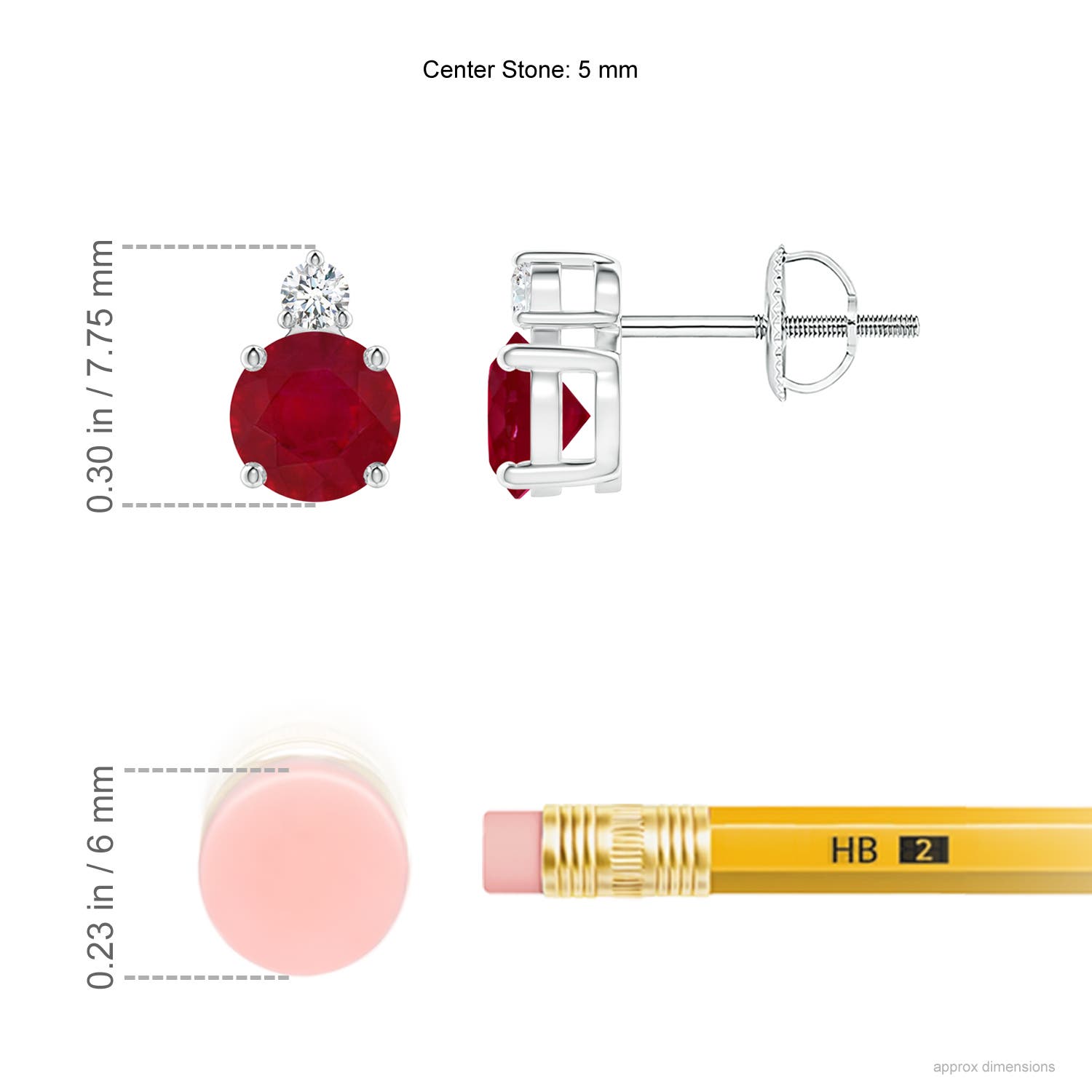 AA - Ruby / 1.27 CT / 14 KT White Gold