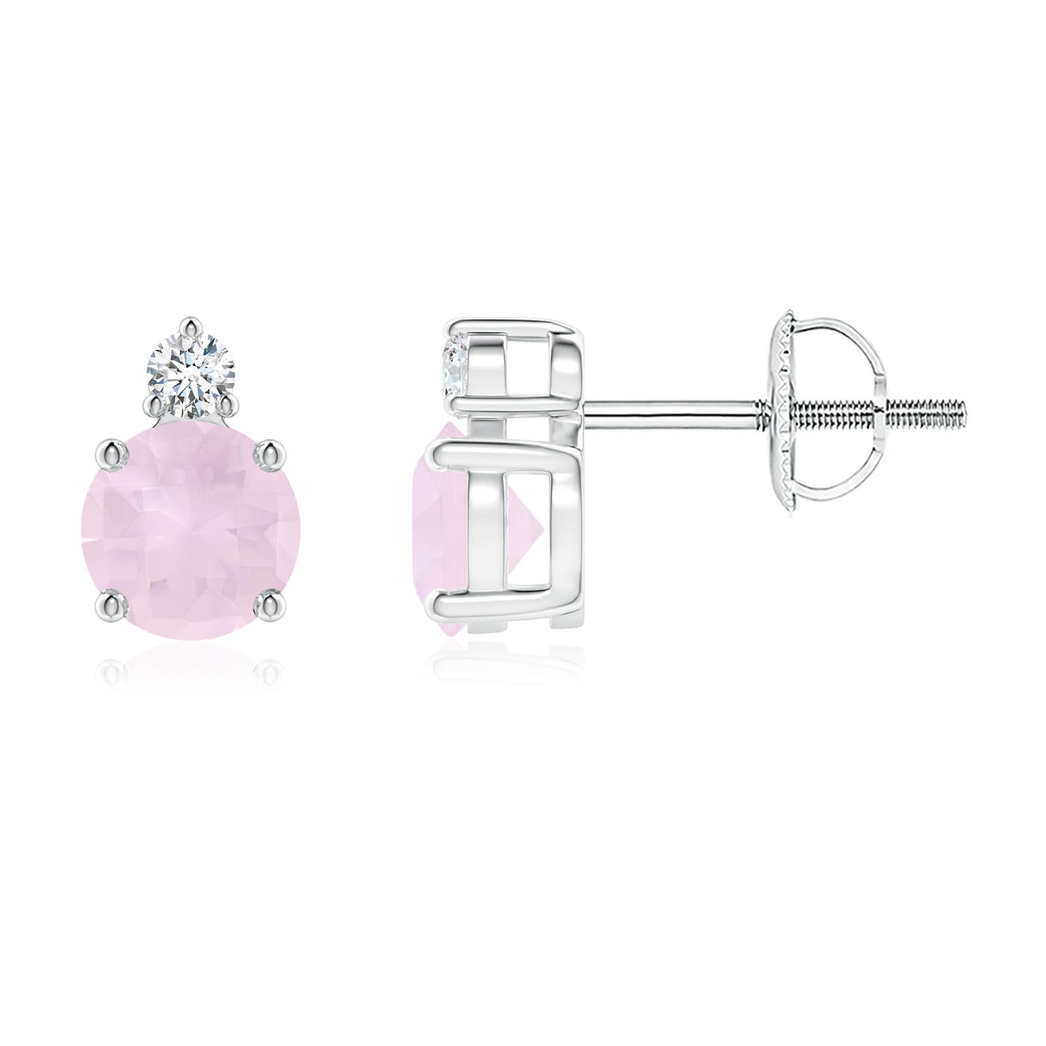 A - Rose Quartz / 1.07 CT / 14 KT White Gold