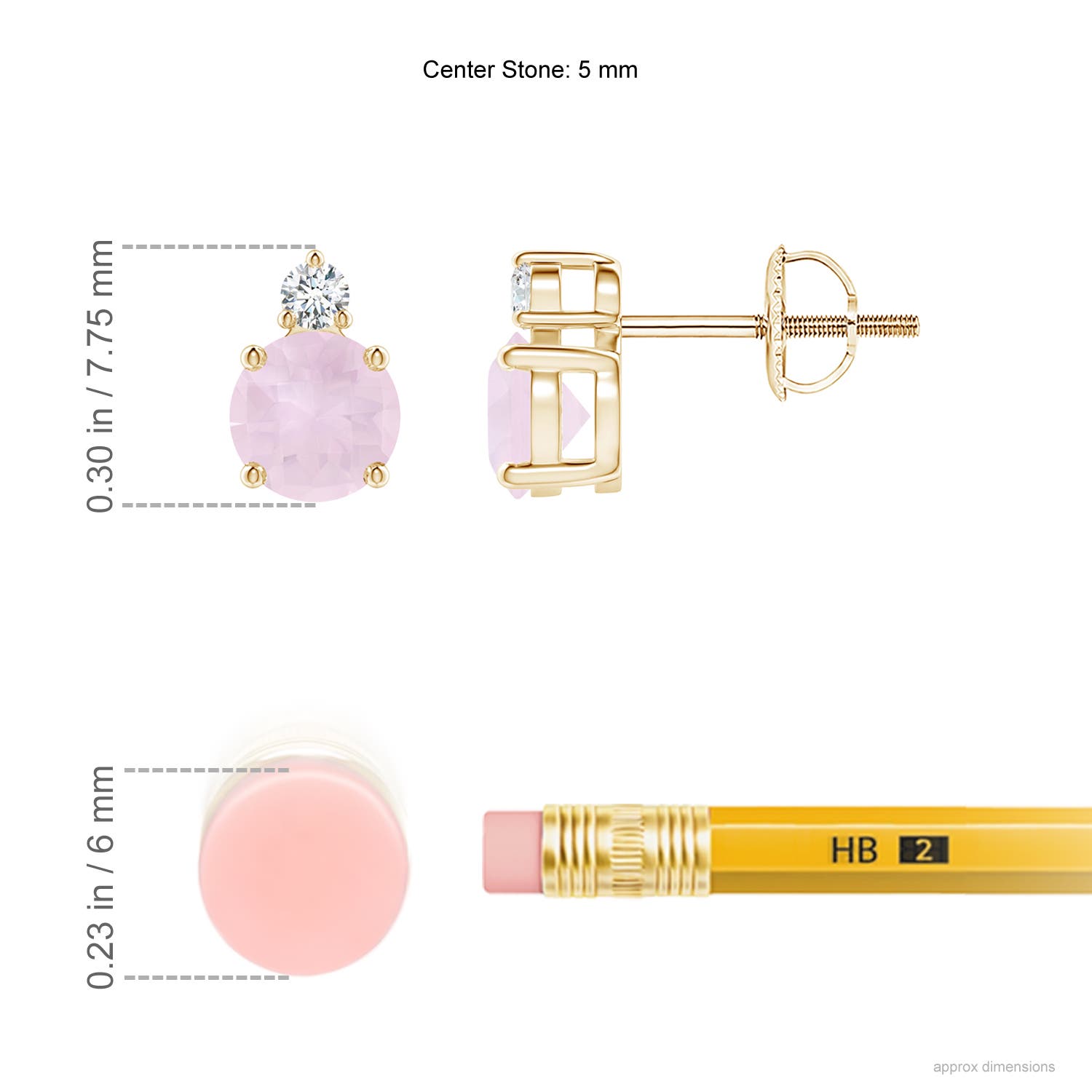 A - Rose Quartz / 1.07 CT / 14 KT Yellow Gold