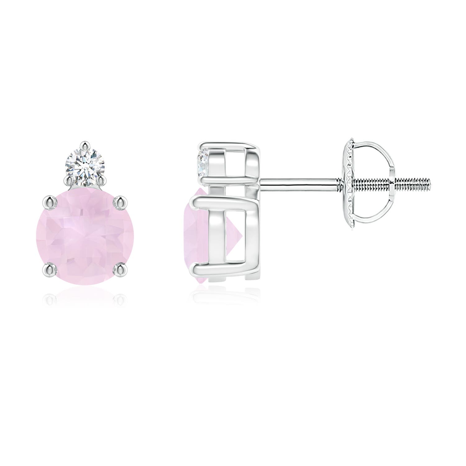 AA - Rose Quartz / 1.07 CT / 14 KT White Gold