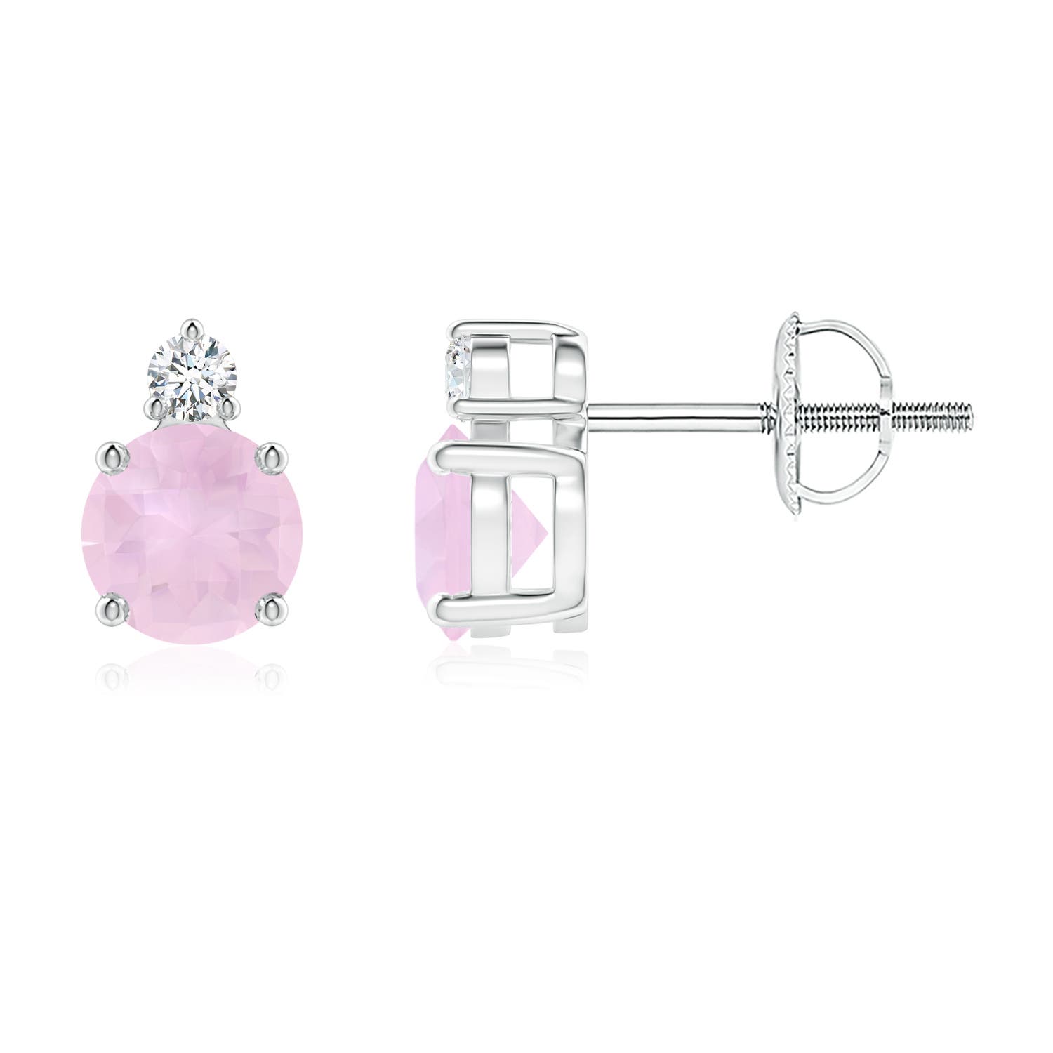 AAA - Rose Quartz / 1.07 CT / 14 KT White Gold