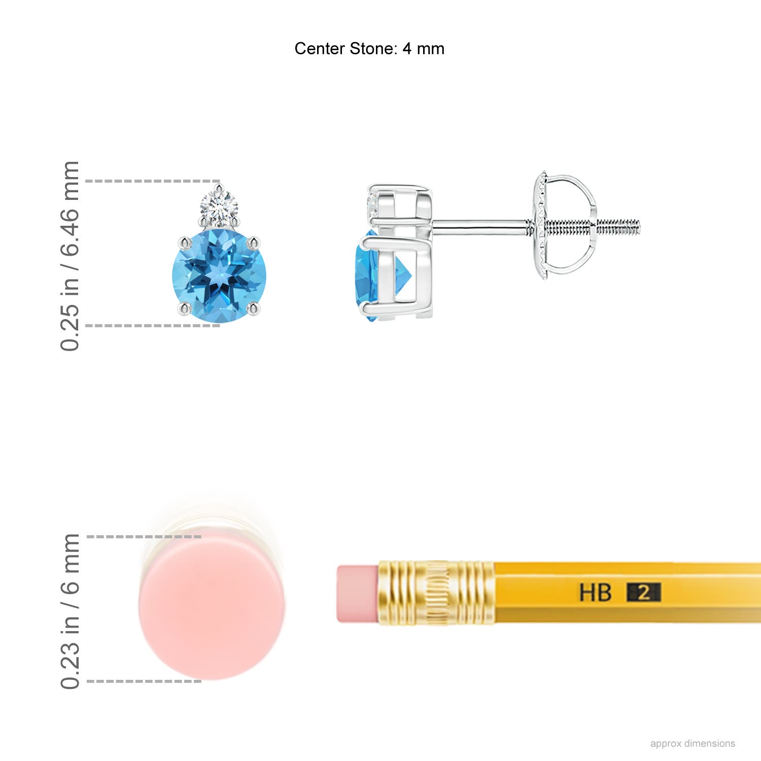 AA - Swiss Blue Topaz / 0.69 CT / 14 KT White Gold