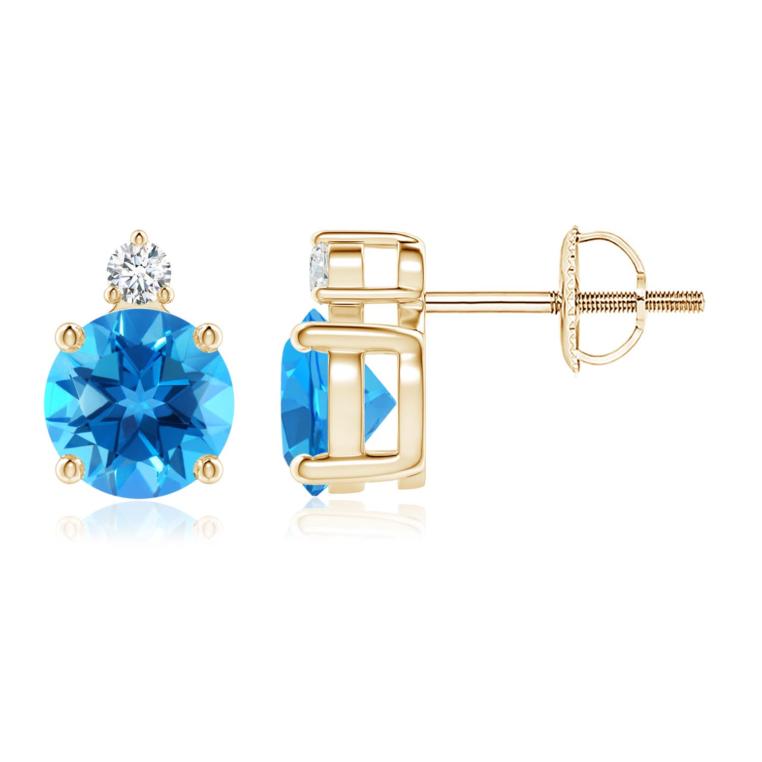 AAAA - Swiss Blue Topaz / 1.97 CT / 14 KT Yellow Gold