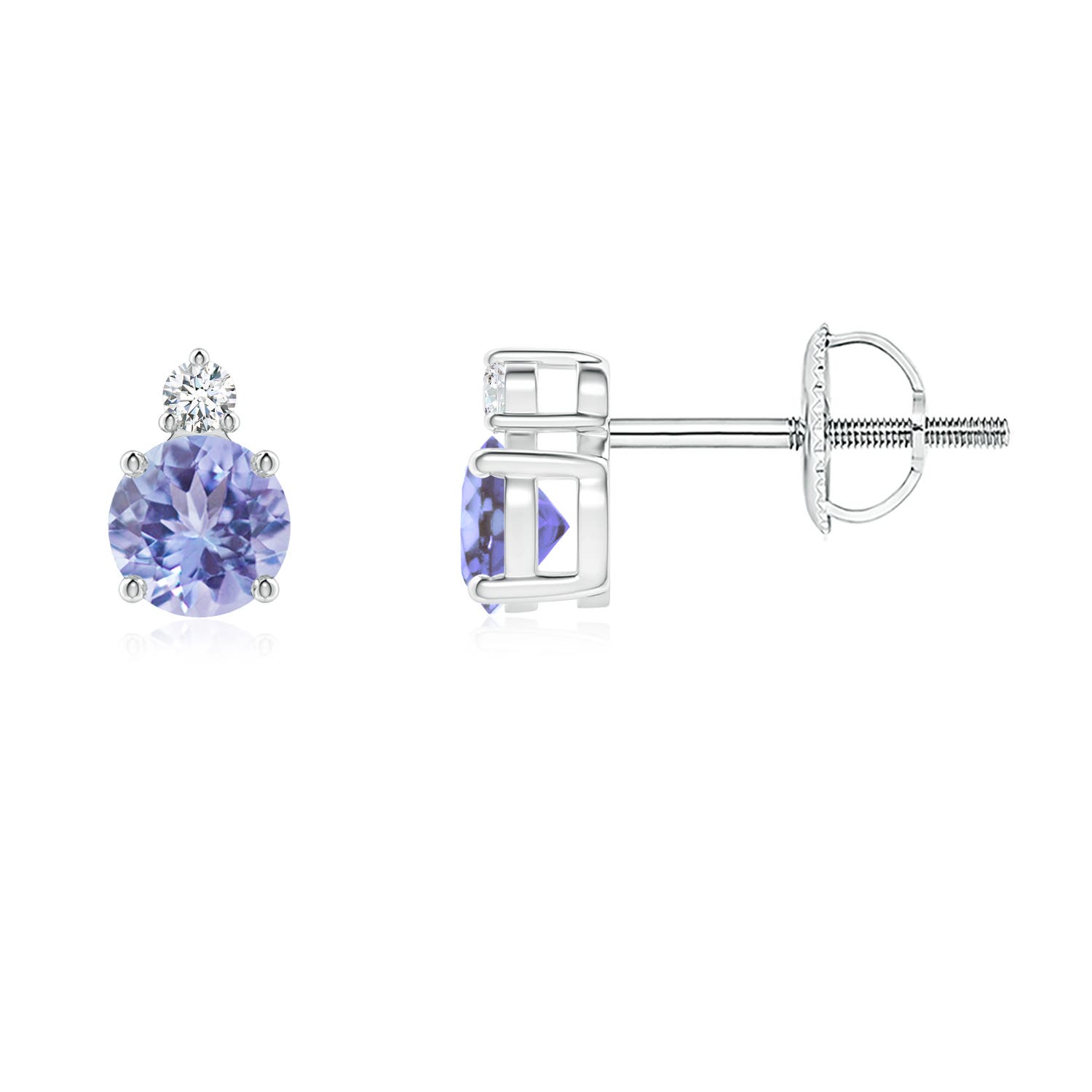 AA - Tanzanite / 0.55 CT / 14 KT White Gold