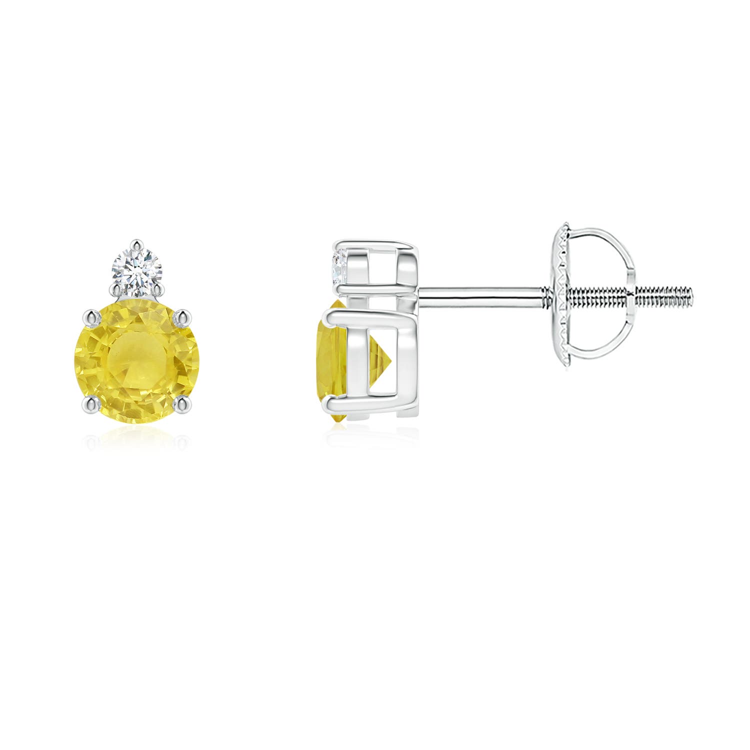 A - Yellow Sapphire / 0.59 CT / 14 KT White Gold