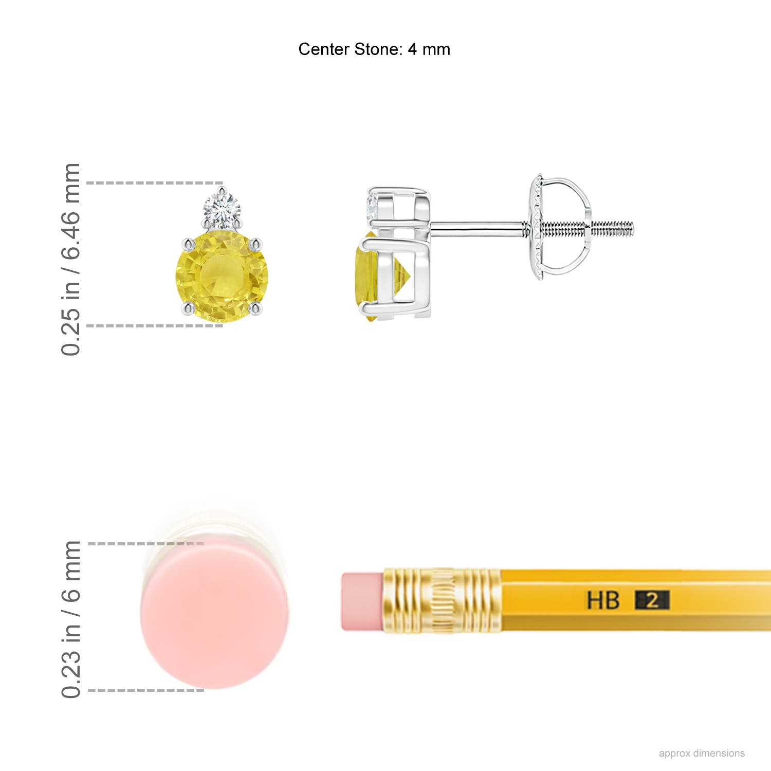 A - Yellow Sapphire / 0.59 CT / 14 KT White Gold