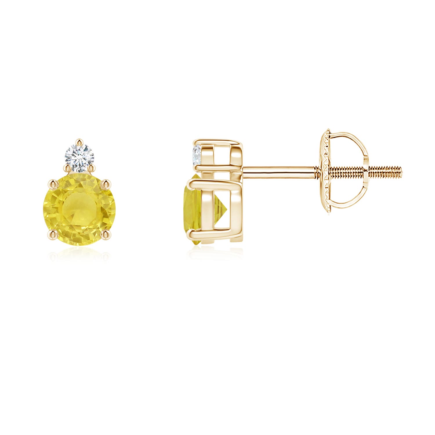 A - Yellow Sapphire / 0.59 CT / 14 KT Yellow Gold