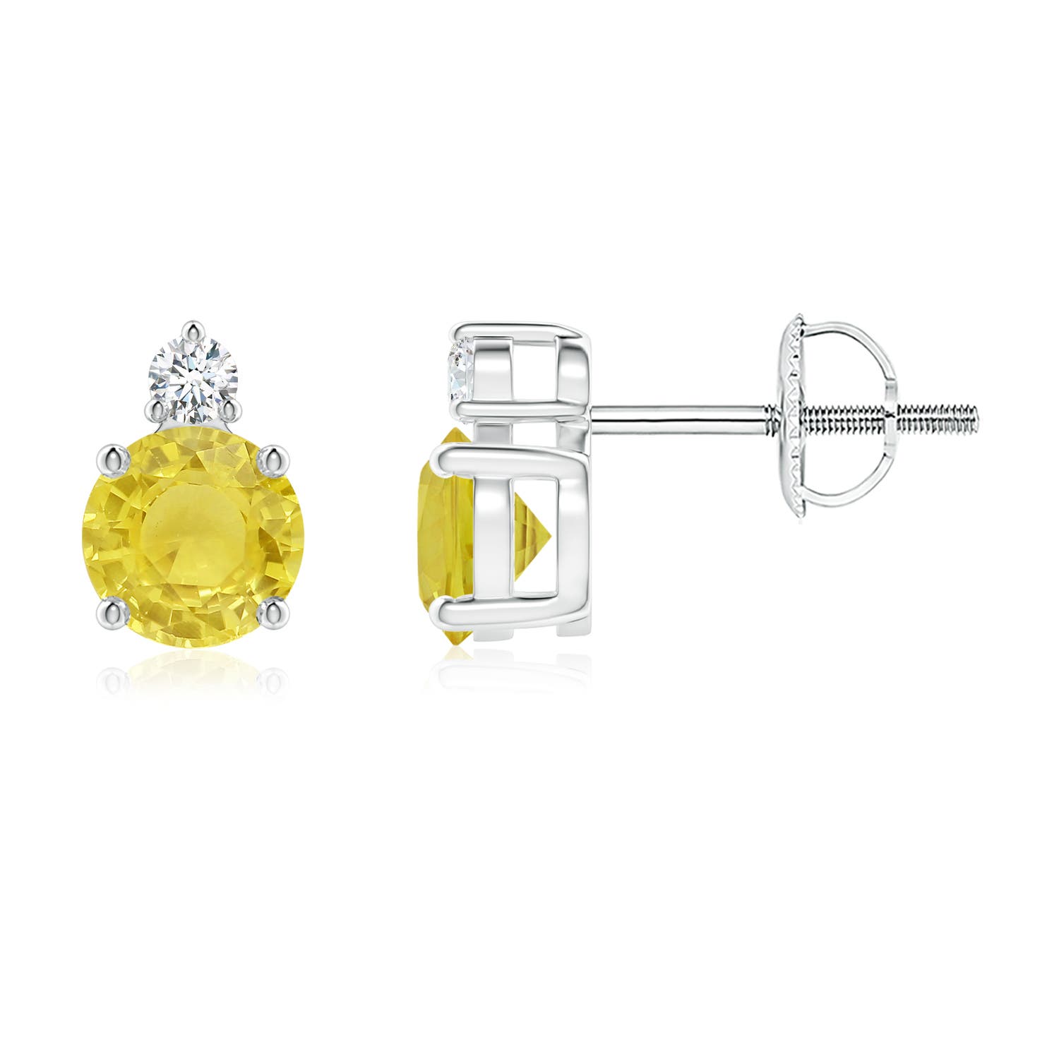 A - Yellow Sapphire / 1.13 CT / 14 KT White Gold