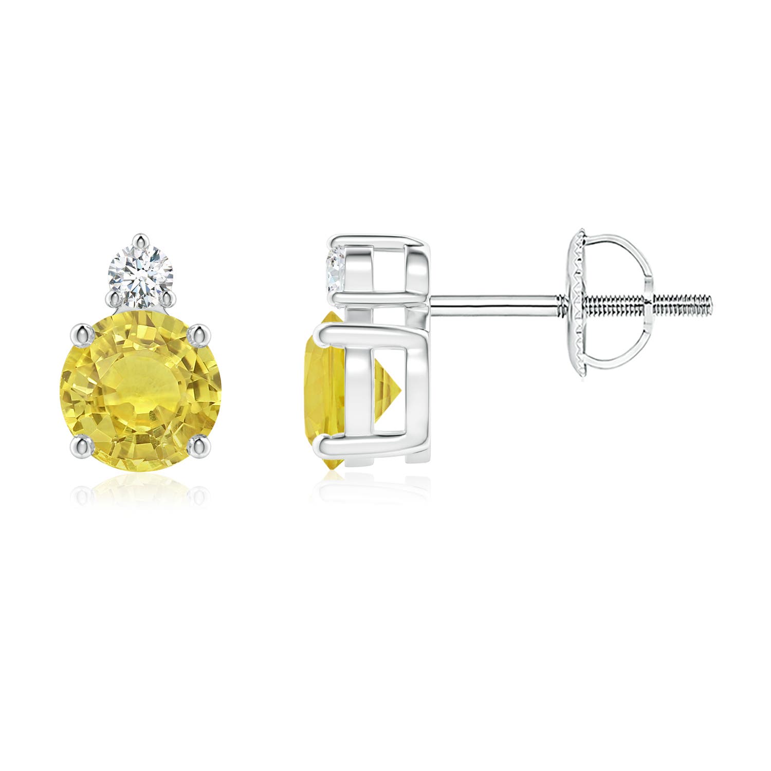 AA - Yellow Sapphire / 1.13 CT / 14 KT White Gold