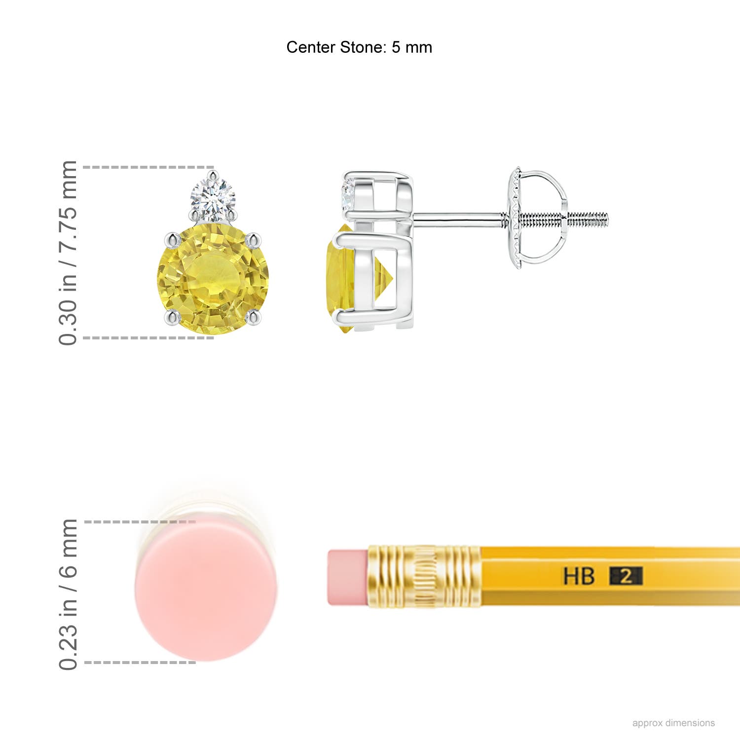 AA - Yellow Sapphire / 1.13 CT / 14 KT White Gold