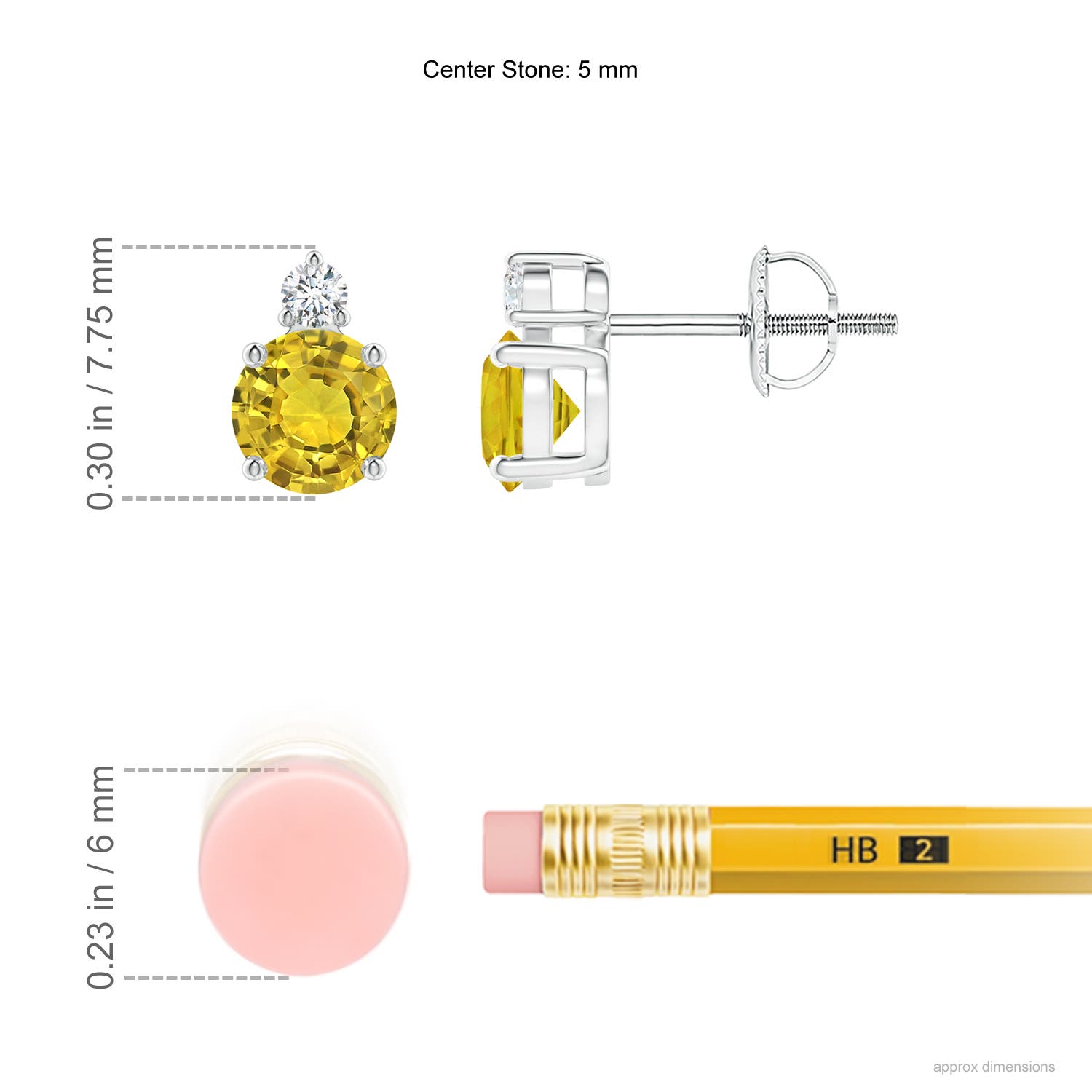 AAAA - Yellow Sapphire / 1.13 CT / 14 KT White Gold