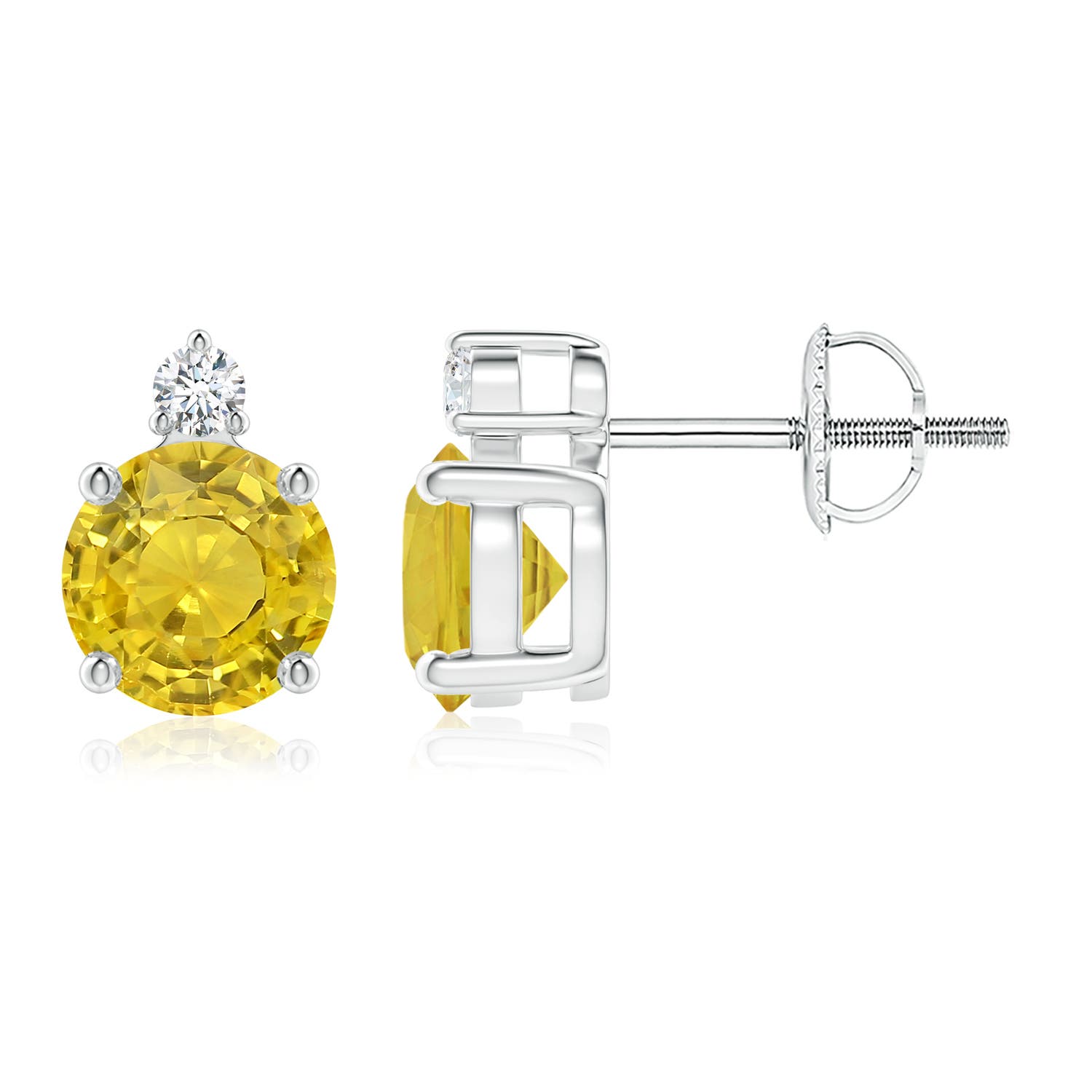 AAA - Yellow Sapphire / 2.07 CT / 14 KT White Gold