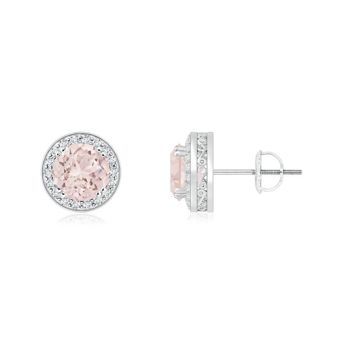 A - Morganite / 0.97 CT / 14 KT White Gold