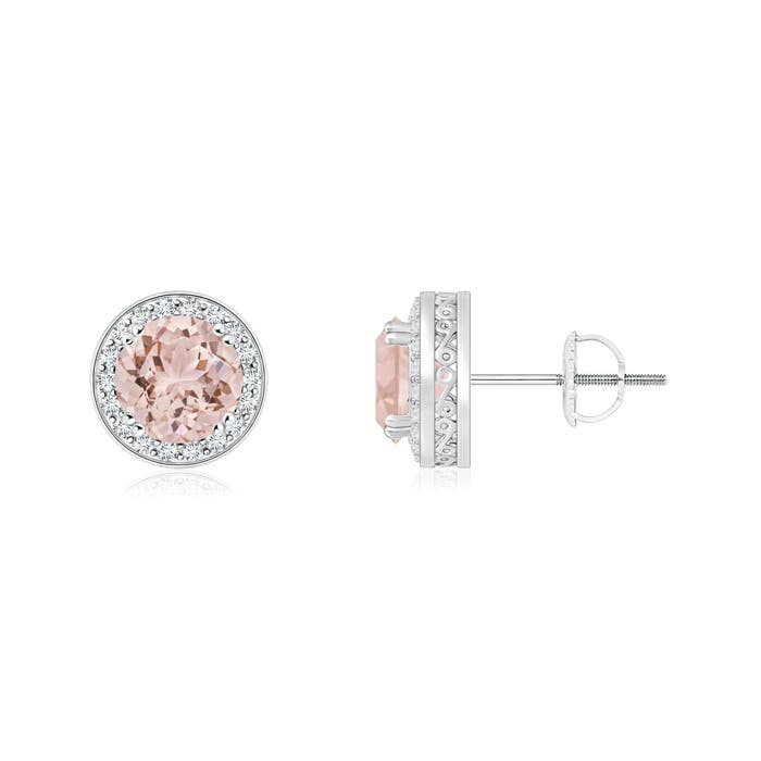 AAA - Morganite / 0.97 CT / 14 KT White Gold