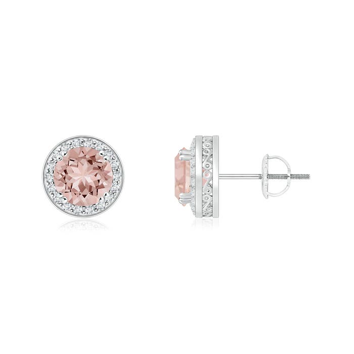 AAAA - Morganite / 0.97 CT / 14 KT White Gold