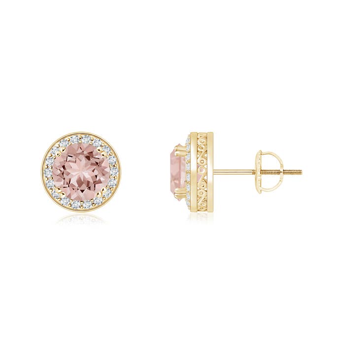 AAAA - Morganite / 0.97 CT / 14 KT Yellow Gold