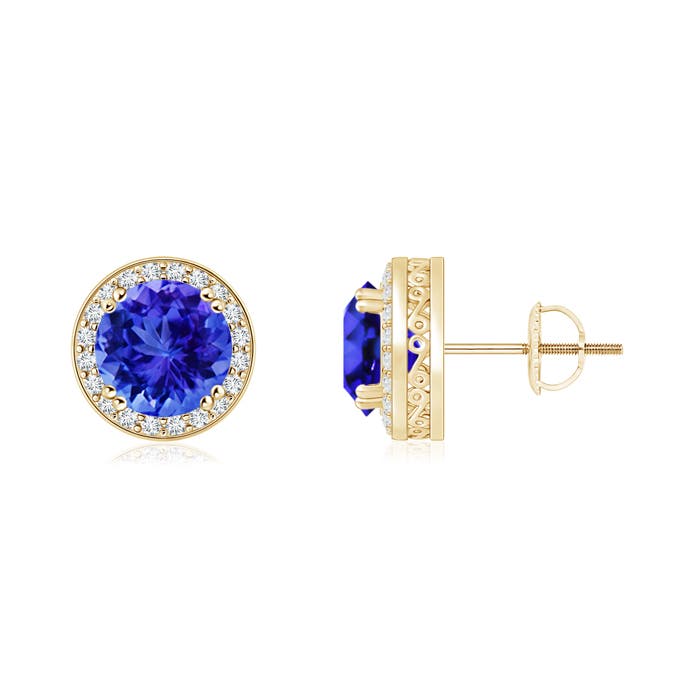 AAA - Tanzanite / 2 CT / 14 KT Yellow Gold