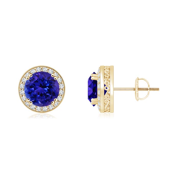 AAAA - Tanzanite / 2 CT / 14 KT Yellow Gold