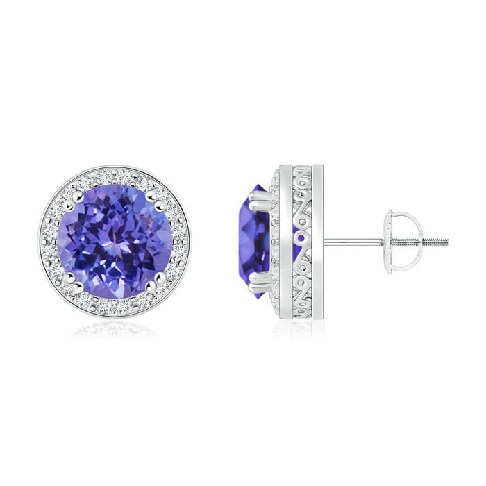 AA - Tanzanite / 3.18 CT / 14 KT White Gold