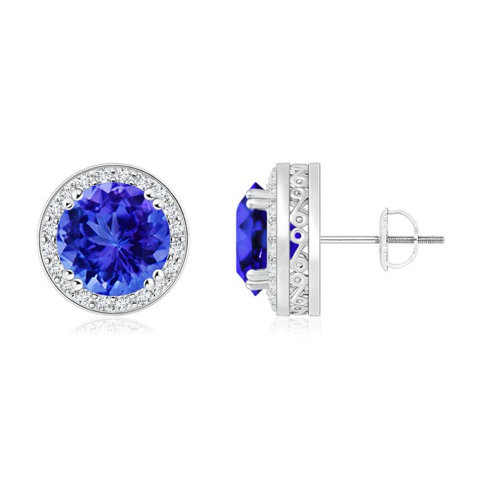 AAA - Tanzanite / 3.18 CT / 14 KT White Gold