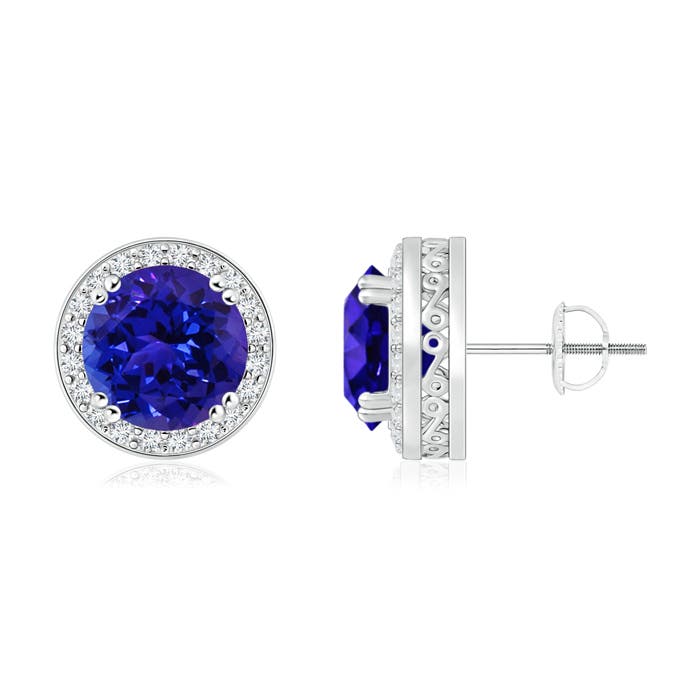 AAAA - Tanzanite / 3.18 CT / 14 KT White Gold