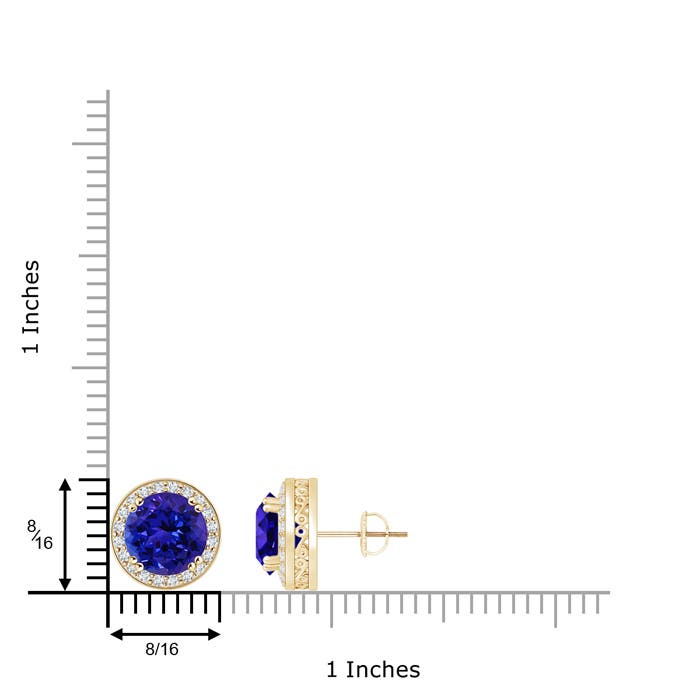 AAAA - Tanzanite / 3.18 CT / 14 KT Yellow Gold