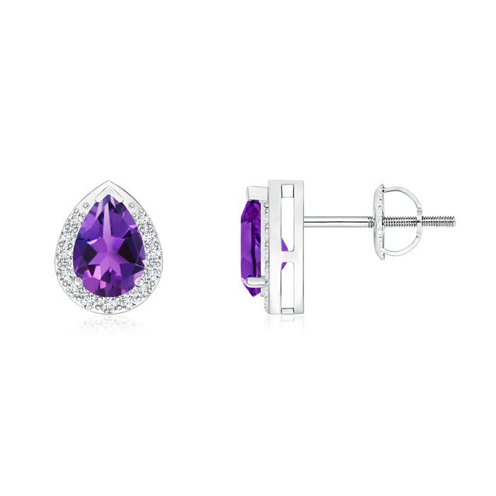 AAAA - Amethyst / 0.77 CT / 14 KT White Gold