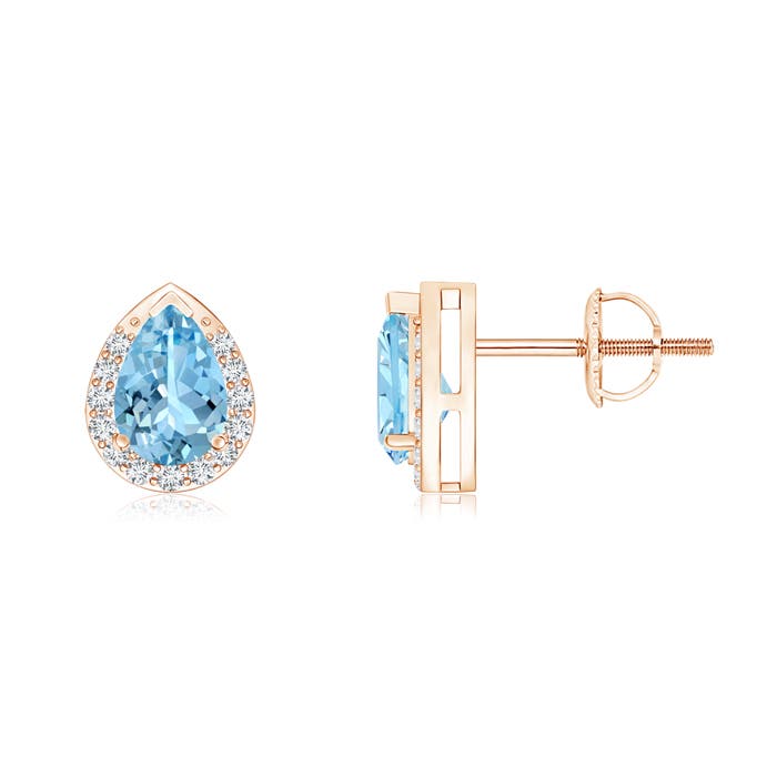 AAAA - Aquamarine / 0.71 CT / 14 KT Rose Gold