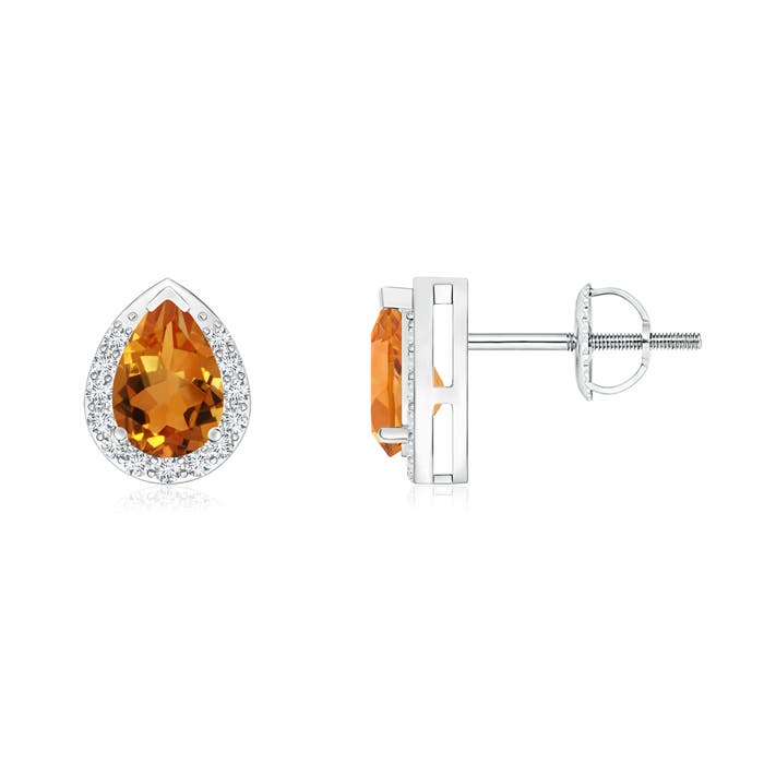 AAA - Citrine / 0.81 CT / 14 KT White Gold