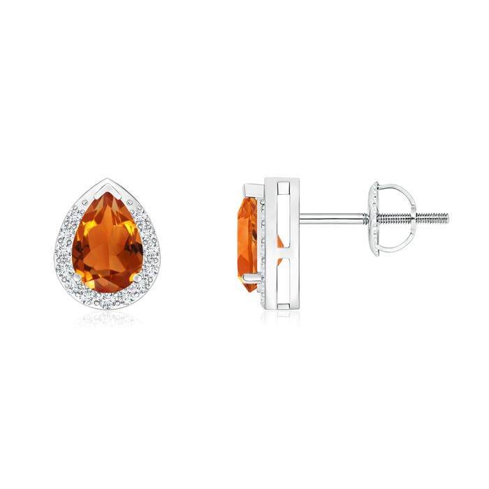 AAAA - Citrine / 0.81 CT / 14 KT White Gold