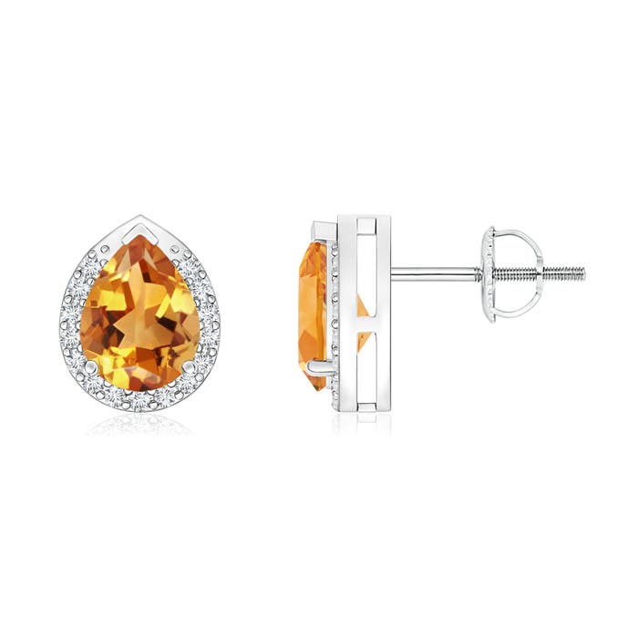 AA - Citrine / 1.35 CT / 14 KT White Gold