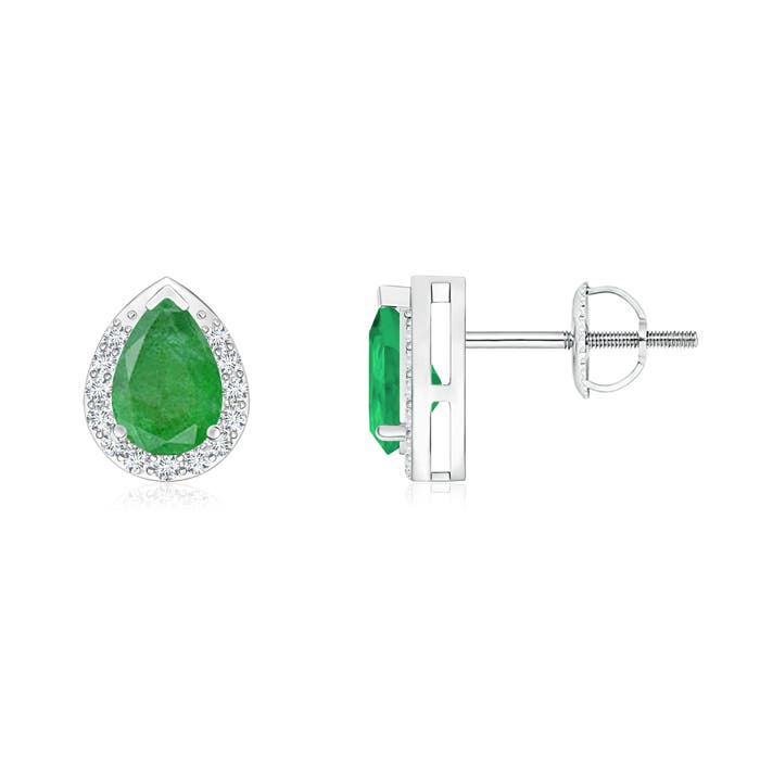 A - Emerald / 0.82 CT / 14 KT White Gold