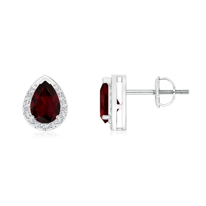 A - Garnet / 1.11 CT / 14 KT White Gold